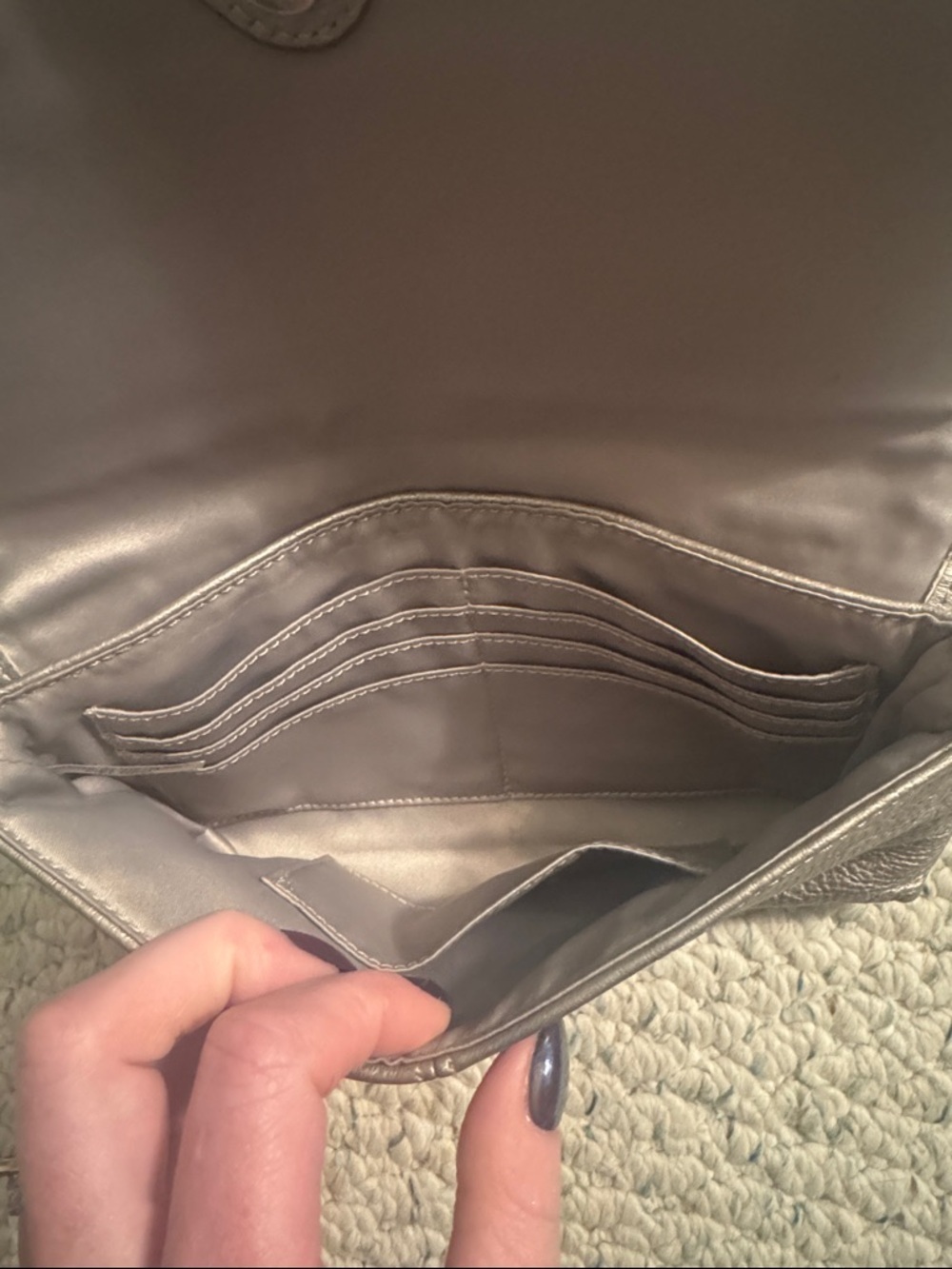 Coach Metallic Leather Wristlet Clutch - Picture 5 of 6